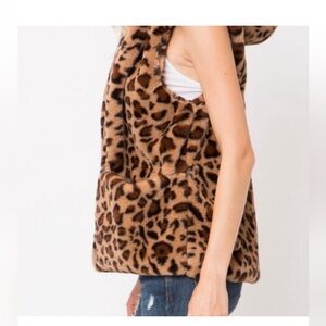 Love Tree Leopard Print Teddy Jacket